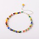 Handmade Millefiori Glass Beads Anklets(X-AJEW-AN00028)-1