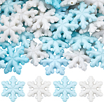 36Pcs 2 Colors Luminous Opaque Acrylic Beads, Snowflake, Glow in the Dark, Mixed Color, 30x27.5x8mm, Hole: 1.8mm, 18pcs/color(OACR-SC0002-77)