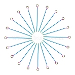 304 Stainless Steel Eye Pins, Jewelry Making Findings, Rainbow Color, 22 Gauge, 35x0.6mm, Hole: 2mm(STAS-YW0001-40)