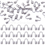150Pcs 304 Surgical Stainless Steel Wire Guardian and Protectors, Stainless Steel Color, Hole: 1.5mm, 5x6.6x2mm(STAS-TA0006-35C-P)