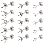 30Pcs 304 Stainless Steel Stud Earring Findings, with 30Pcs Ear Nuts, Stainless Steel Color, Tray: 4~8mm, 10.5~13x4.5~9mm, Pin: 0.8x8mm(STAS-SC0010-62)