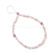 Glass Mobile Straps, with Polyester Cord Mobile Accessories Decoration, Misty Rose, 23.5cm(HJEW-JM01810-02)