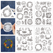 4 Sheets 11.6x8.2 Inch Stick and Stitch Embroidery Patterns, Non-woven Fabrics Water Soluble Embroidery Stabilizers, Fox, 297x210mmm(DIY-WH0455-070)