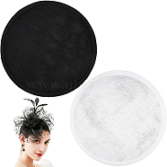 4Pcs 2 Colors Imitation Hemp Hat Embryo, Flat Round Fascinator Hat Base for Millinery, Mixed Color, 130x20mm, 2pcs/color(DIY-GF0009-73)