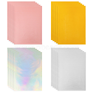 80Pcs 4 Colors A4 PET Stamping Hot Foil Paper, Transfer Foil Paper, Elegance Laser Printer Craft Paper, Mixed Color, 290~292x207~211mm, 20pcs/color(DIY-FH0004-97)