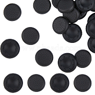 24Pcs 2 Style Silicone with ABS Plastic Replacement Flat Round Thumb Grip Caps, Thumb Grips Analog Stick Cover, Black, 19.5~22x5.5~7mm, Inner Diameter: 11~17mm, 12pcs/style(SIL-DC0001-19)