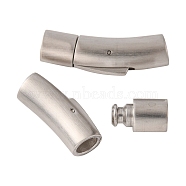 304 Stainless Steel Bayonet Clasps, Matte Platinum Color, 30x10x8mm, Hole: 6mm(STAS-C041-01)