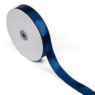 Single Face Solid Color Satin Ribbon, for Bows Crafts, Gifts Party Wedding Decoration, Prussian Blue, 1 inch(25~26mm), about 100yards/roll(91.44m/roll)(SRIB-S052-25mm-038)