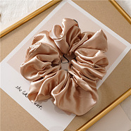 Tie Polyester Fibre Elastic Hair Accessories, for Girls or Women, Scrunchie/Scrunchy Hair Ties, Tan, 150~160mm(PW-WG48600-04)