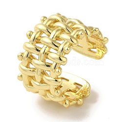 Rack Plating Brass Cuff Rings, Long-Lasting Plated, Lead Free & Cadmium Free, Real 18K Gold Plated, Adjustable(RJEW-H228-20G)
