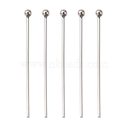 304 Stainless Steel Ball Head Pins, Stainless Steel Color, 30x0.7mm, 21 Gauge, Head: 2mm(STAS-K146-045-30x0.7mm)