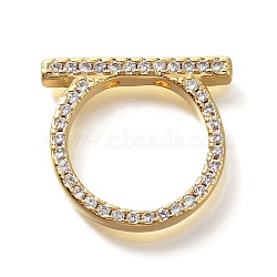 Brass Toggle Clasps, Ring, Real 18K Gold Plated, 9mm(KK-M298-05G)