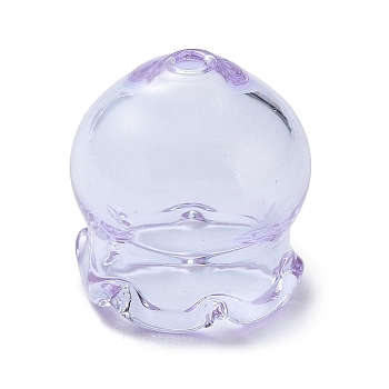 Jellyfish Glass Bead Cone, for Wind Chimes Making, Lavender, 16x15x15.5mm, Hole: 2.3mm