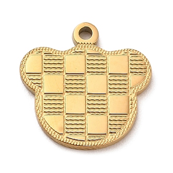 Ion Plating(IP) 304 Stainless Steel Pendants, Bear Head Charm, Golden, 15x14.5x1mm, Hole: 1.2mm.