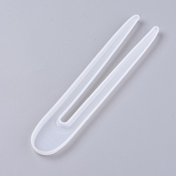 Hairpin DIY Silicone Molds, Resin Casting Molds, For UV Resin, Epoxy Resin Jewelry Making, Hair Stick Molds, White, 150x28x6mm, Inner Size: 148x25mm