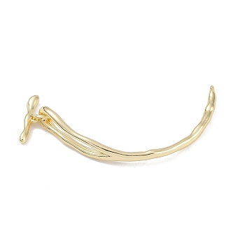 Brass Toggle Clasps, for Bracelet Making, Camber, Real 18K Gold Plated, 4.5x17.5x3mm, Hole: 1mm