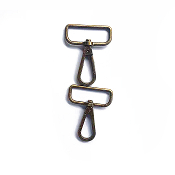 Zinc Alloy Swivel Lobster Claw Clasps, Swivel Snap Hook Clasps, Bag Clasps Findings, Antique Bronze, 48mm