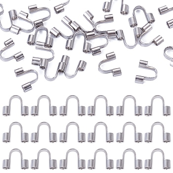 150Pcs 304 Surgical Stainless Steel Wire Guardian and Protectors, Stainless Steel Color, Hole: 1.5mm, 5x6.6x2mm