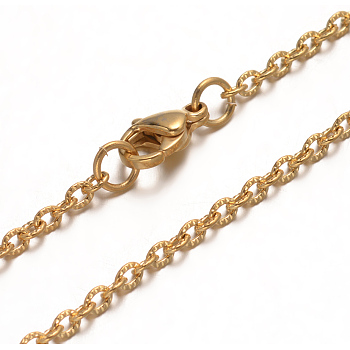 304 Stainless Steel Cable Chain Necklaces, with Lobster Clasps, Golden, 29.52 inch(75cm)