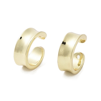 Rack Plating Brass Cuff Ring, Cadmium Free & Lead Free, Long-Lasting Plated, Real 18K Gold Plated, 6x15mm