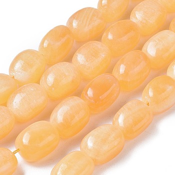 Natural Orange Calcite Beads Strands, Oval, 18.8x15x15mm, Hole: 1.2mm, about 20pcs/strand, 15.55 inch(39.5cm)