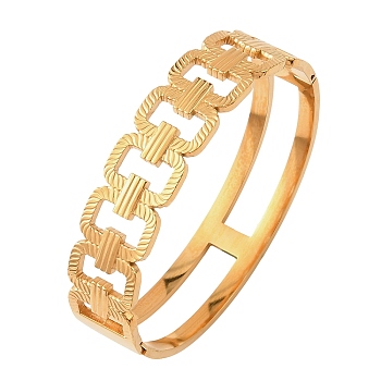 304 Stainless Steel Hinged Bangles for Women, Golden, Inner Diameter: 2.01x2.36 inch(5.1x6cm) 