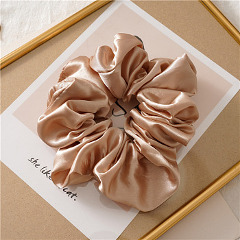 Tie Polyester Fibre Elastic Hair Accessories, for Girls or Women, Scrunchie/Scrunchy Hair Ties, Tan, 150~160mm