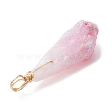 Electroplated Natural Quartz Crystal Dyed Pendants(PALLOY-JF02325-06)-4