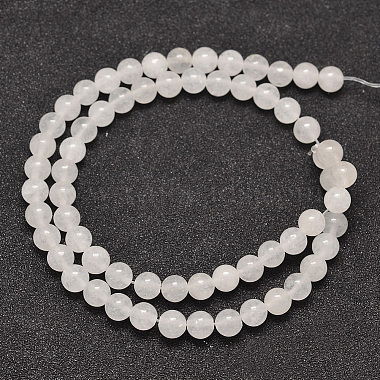 Rondes naturelle de jade blanc chapelets de perles(G-P070-01-6mm)-4