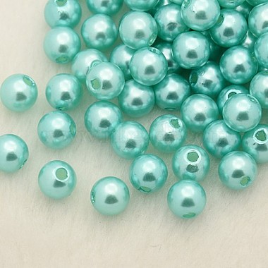 4mm Aquamarine Round Acrylic Beads