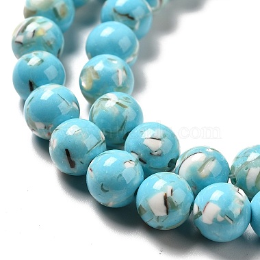 Synthetic Turquoise and Sea Shell Assembled Beads Strands(G-D482-01E-07)-4