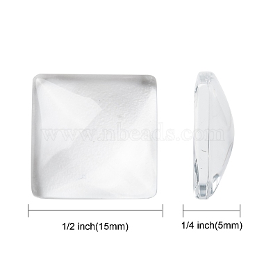 Transparent Glass Square Cabochons(GGLA-S022-15mm)-2