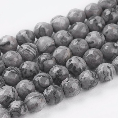 8mm Gray Round Marble Beads