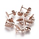 Ion Plating(IP) 304 Stainless Steel Stud Earring Findings(STAS-O119-12A-RG)-1