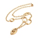 304 Stainless Steel Horse Eye Pendant Necklace with Oval Link for Women(NJEW-G018-09G)-2