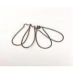 Brass Hoop Earrings Findings Kidney Ear Wires, Lead Free and Cadmium Free, Red Copper Color, 20~21 Gauge, 33x14x0.7~0.8mm(EC221-R)