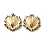 304 Stainless Steel Charms, Heart, Real 14K Gold Plated, 9.5x9x1.8mm, Hole: 1mm(X-STAS-A127-02G)