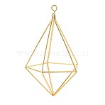 Iron Plant Hangers, Plant Hanger Stand, Rhombus, Golden, 126.5~127x74~76x74~76mm, Hole: 6.5x5.5mm(X-IFIN-N012-02G)