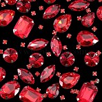 156Pcs 7 Styles Sew on Rhinestone, Mixed Shapes Glass Rhinestone, with Iron Prong Settings, Garments Accessories, Faceted, Light Siam, 4~18x4~13x3~8mm, Hole: 0.8~1.5mm(DIY-SP0003-53H)