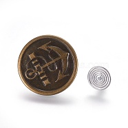 Iron Button Pins for Jeans, Nautical Buttons, Garment Accessories, Flat Round with Anchor Pattern, Antique Bronze & Stainless steel Color, 20x7mm, Hole: 1.5mm, Pin: 0.9~2.5mm(IFIN-WH0038-01A)