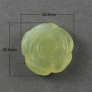 Natural New Jade Pendants, Flower, Green Yellow, 20.5x20.5x7mm, Hole: 1mm(G-R127-2)