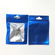 Aluminum Foil Zip Lock Plastic Bags, Resealable Bags, Blue, 14.7x10.3cm, Thickness: 0.16mm(OPP-WH0005-04B)