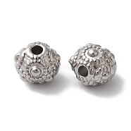 Non-Tarnish 304 Stainless Steel Beads, Round, Stainless Steel Color, 7x6mm, Hole: 1.6mm(STAS-I305-173P)