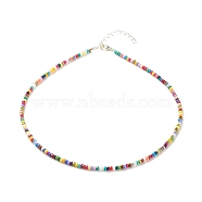 Glass Seed Beaded Necklace, Summer Jewelry for Women, Colorful, 15.94 inch(40.5cm)(NJEW-JN03825-01)