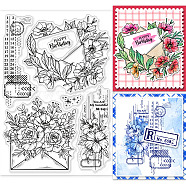 Custom PVC Plastic Clear Stamps, for DIY Scrapbooking, Photo Album Decorative, Cards Making, Flower, 160x110x3mm(DIY-WH0448-0530)