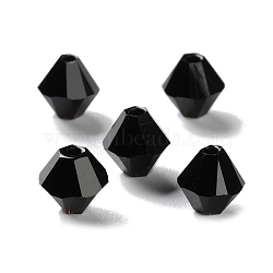 K9 Glass, Imitation Austrian Crystal Beads, Faceted, Bicone, Black, 6x6x6mm, Hole: 0.9mm(GLAA-R001-08-29)