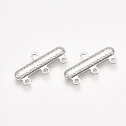 304 Stainless Steel Chandelier Component Links, 3-Strand Reducer Connector, Rectangle, Stainless Steel Color, 10x20x1mm, Hole: 1.2mm(STAS-T045-35P)