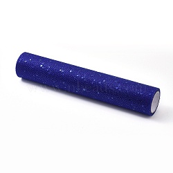 Glitter Sequin Deco Mesh Ribbons, Tulle Fabric, Tulle Roll Spool Fabric For Skirt Making, Blue, 11 inch(28cm), about 5yards/roll(4.572m/roll)(OCOR-I005-E06)