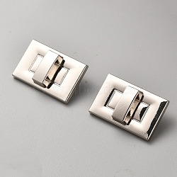 Alloy Snap Buttons, Rectangle, Platinum, 17x26.5x10mm, Hole: 2mm(FIND-WH0126-505P)