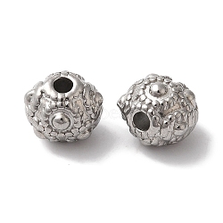 Non-Tarnish 304 Stainless Steel Beads, Round, Stainless Steel Color, 7x6mm, Hole: 1.6mm(STAS-I305-173P)